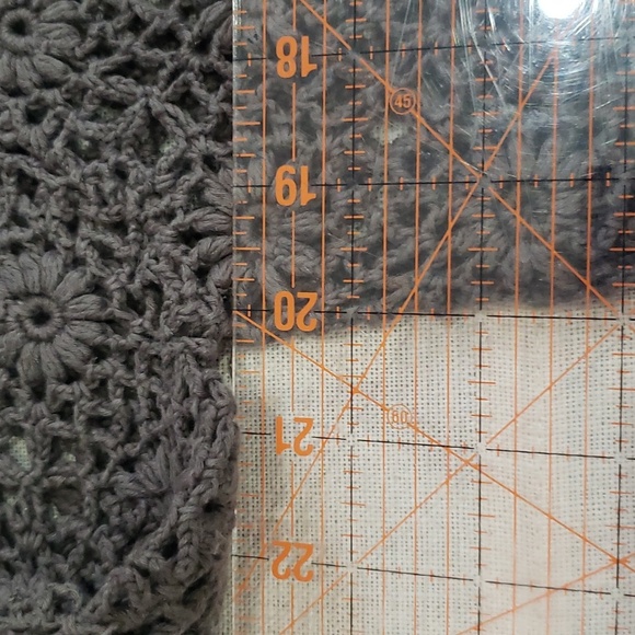 Jones New York Open Crocheted Sweater Womens XL Linen Cotton Daisy Olive - Picture 6 of 7